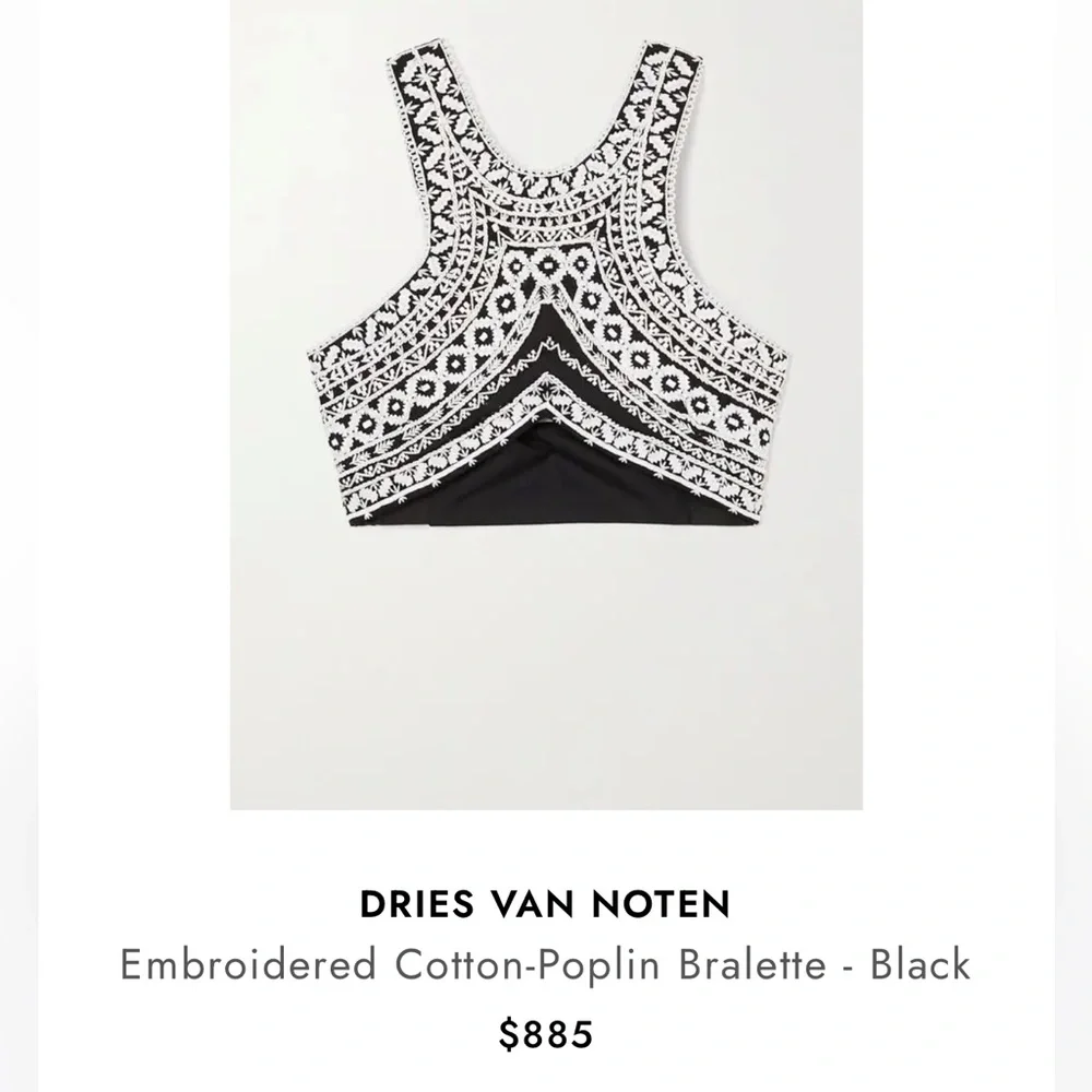 Dries Van Noten Embroidered Bralette NWT SOLD OUT ONLINE - Picture 5 of 12